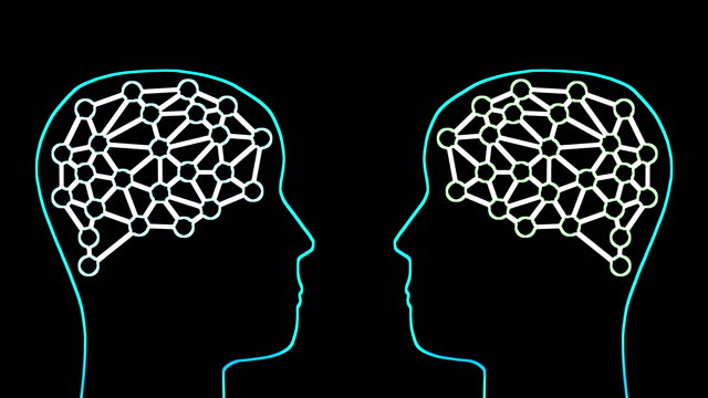 Face to face connected brains profiles