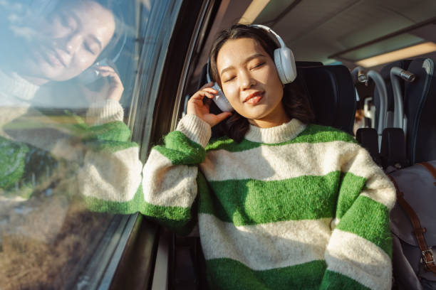 istock Asian female traveler sleeping in train 1973514399
