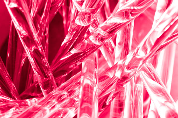 glowing optical fiber in the dark