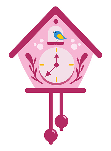 germany cuckoo clock pink illustration