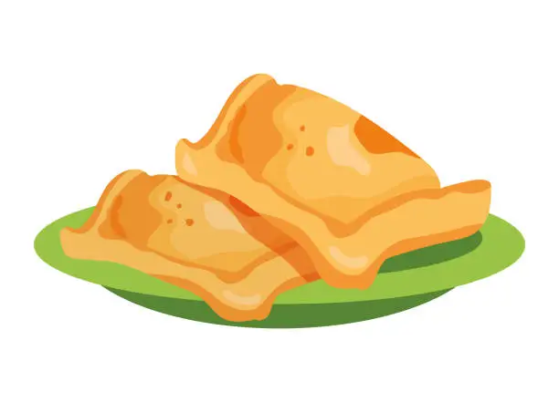 Vector illustration of Collection Chile -  Empanada, Sopaipillas, Pisco, Mate, Bombilla and Mote