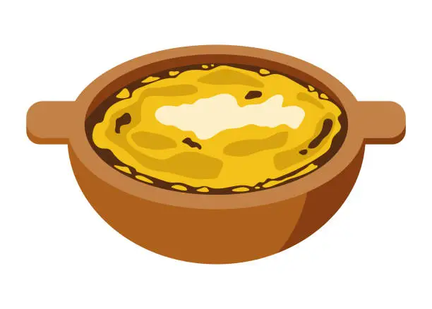 Vector illustration of Collection  Chile -  Empanada, Sopaipillas, Pisco, Mate, Bombilla and Mote