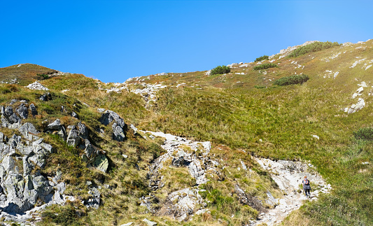 A hiking trail with the beautifull sunny weather in Slovakia.