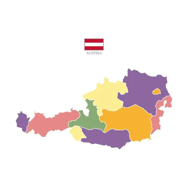 Vector illustration of Austria map state