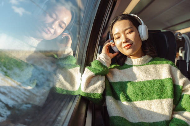 istock Asian female traveler sleeping in train 1973614269