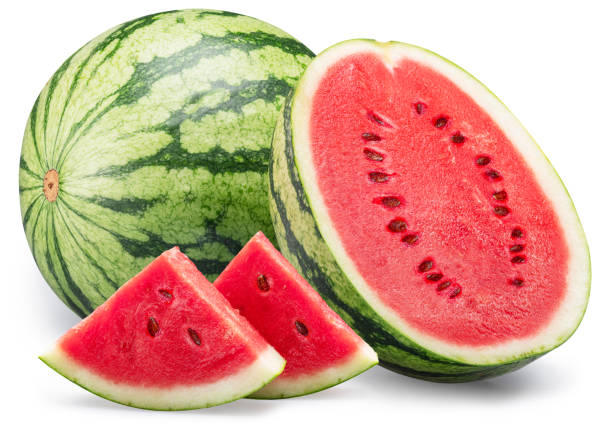 istock Watermelon and water melon slices isolated on white background. File contains clipping path. 1973679949