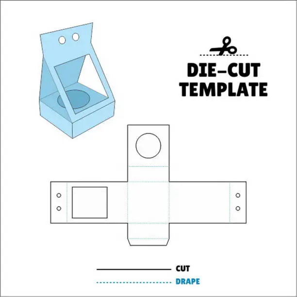 Vector illustration of Box With Flip Lid Packaging Die Cut Template Design. 3D Mock Up. - Template Caixa de embalagem die corte modelo design.