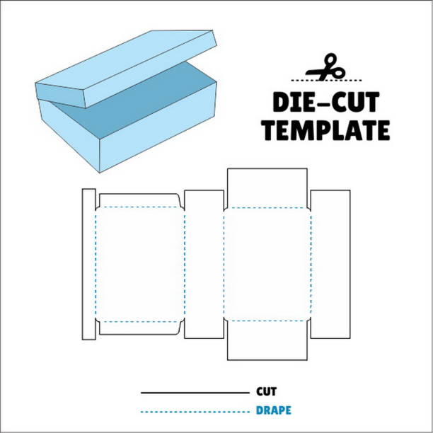 Box With Flip Lid Packaging Die Cut Template Design. 3D Mock Up. - Template Caixa de embalagem die corte modelo design. Scalloped Vertical Candy Box - Sweet - Doce - Chocolate Box With Flip Lid Packaging Die Cut Template Design. 3D Mock Up. - Template Caixa de embalagem die corte modelo design. Scalloped Vertical Candy Box - Sweet - Doce - Chocolate doce stock illustrations