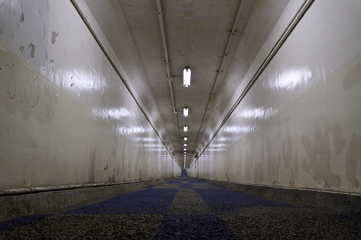 [Kinuura Tunnel] Undersea tunnel pedestrian passage.