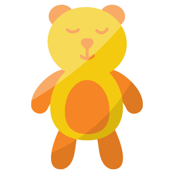 illustrations, cliparts, dessins animés et icônes de bear toy childrens day colored play icon - fluffy bear cute friendship