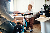 I can't wait daddy to teach me how to ride my new balance bike.