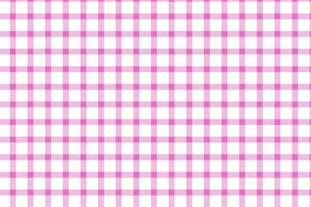 Vector illustration of Pink gingham check pattern