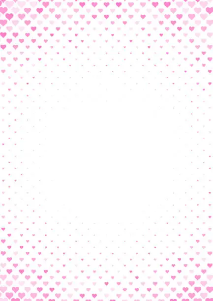 Vector illustration of Valentines day pink hearts poster background