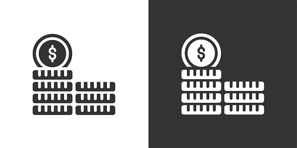 Coins stacks icon. Solid icon that can be applied anywhere, simple, pixel perfect and modern style.