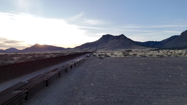 US Mexico Border Wall Construction, Southern Arizona