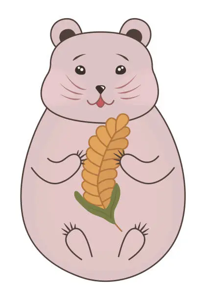 Vector illustration of Cute hamster, color illustration