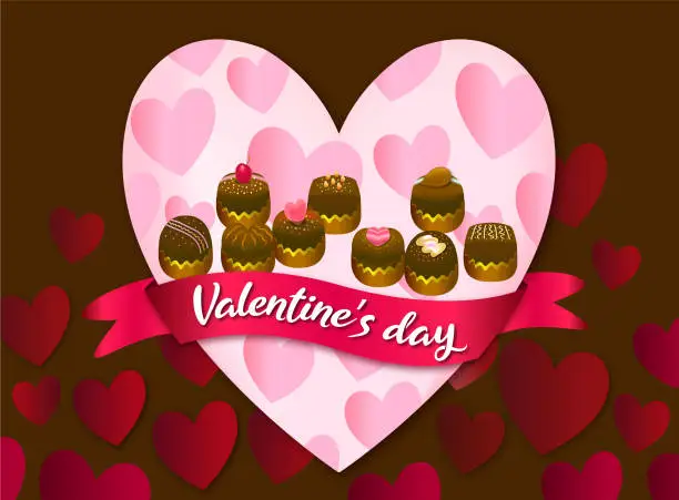 Vector illustration of Chocolate and Valentine's Day