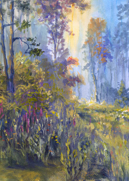 istock sunny day in forest, painting in the style of impressionism 1974249930