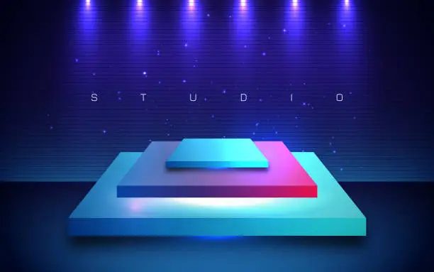Vector illustration of 3d background products minimal podium scene with the geometric platform.
