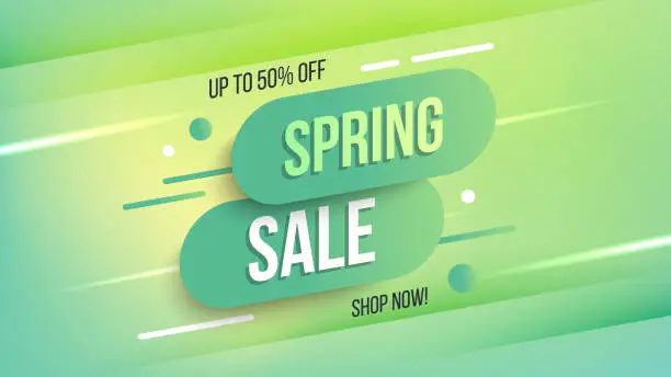 Vector illustration of Spring Sale. Commercial background for Springtime seasonal sale, business, shopping promotion and advertising.
