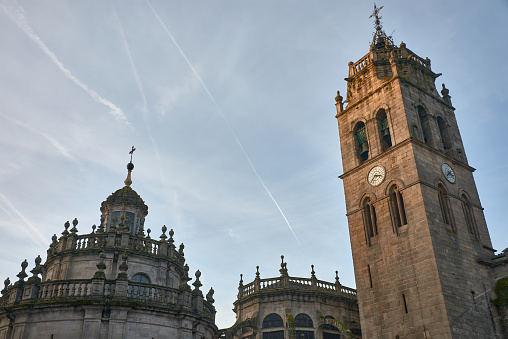 Partial view of the cathedral of Lugo, which began to be built in the 12th century on an old church from the 3rd century. It is a conglomerate of styles: Romanesque, Gothic, Baroque, Renaissance and Neoclassical.