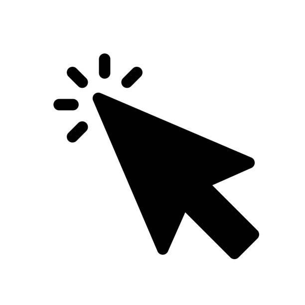 klik ikon kursor - alamat web foto ilustrasi stok