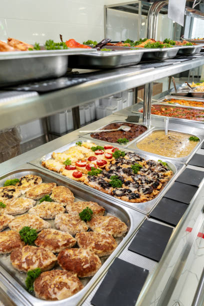 istock Display with fresh cooked food in a canteen 1974397038