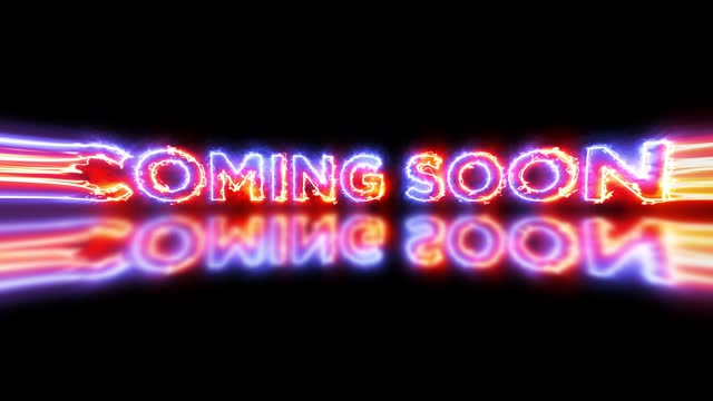 intro outro Coming Soon text font sign banner in neon electrical theme concept
