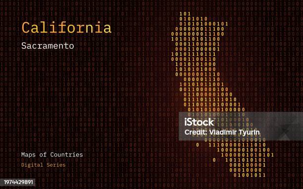California Number Code California Map Shown In Binary Code Pattern Sacramento Matrix Numbers ...