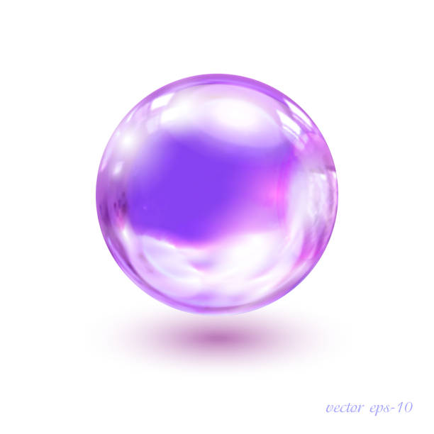 glaskugel. violett - lila kristall magic ball . - kugelform stock-grafiken, -clipart, -cartoons und -symbole