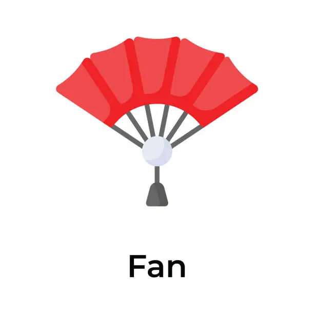 Vector illustration of Creatively crafted icon of chinese fan modern design style, ready to use vector.