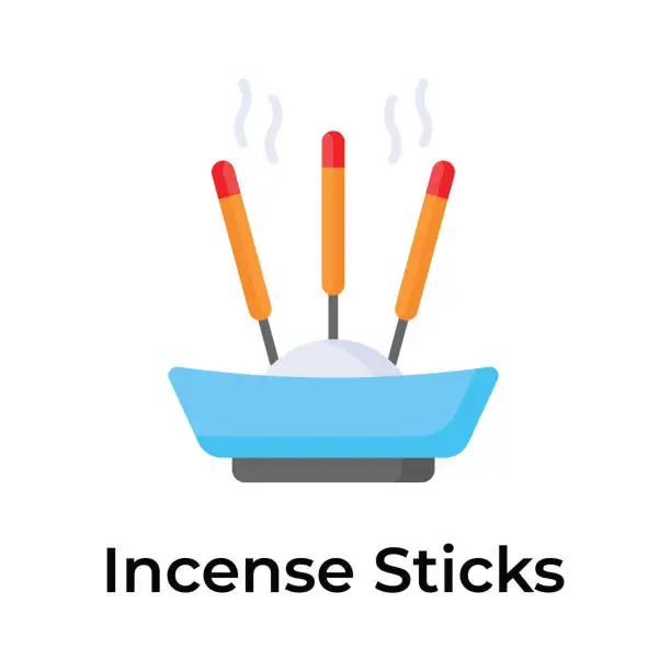 Vector illustration of Creatively designed incense sticks vector isolated on white background.