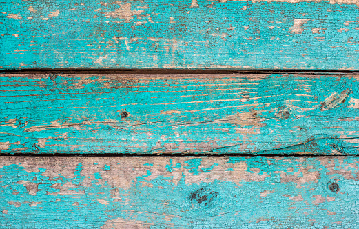 Old dirty vintage blank wooden background with texture painted blue