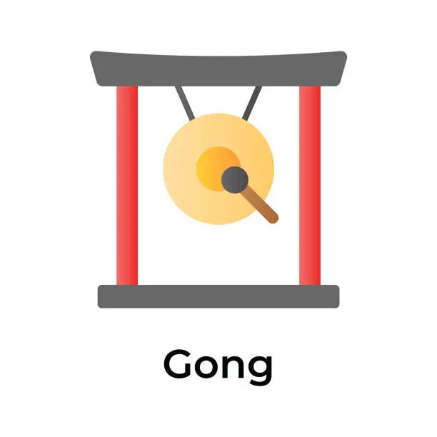 Vector illustration of Chinese Bell vector icon in modern and trendy style.