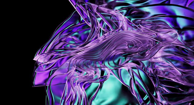 Vibrant violet backdrop decorated with the graceful rhythm of glass waves.