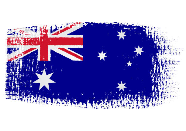 istock Brush stroke with Australia flag, isolated on transparent background, vector illustration 1974547756