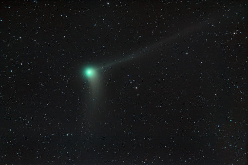 Photo of a comet through a telescope. Comet C2013 US10 Catalina.
