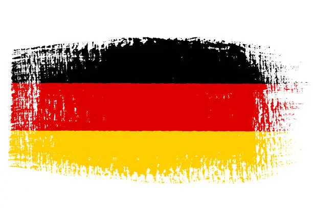 Vector illustration of Brush stroke with Germany flag, isolated on transparent background, vector illustration