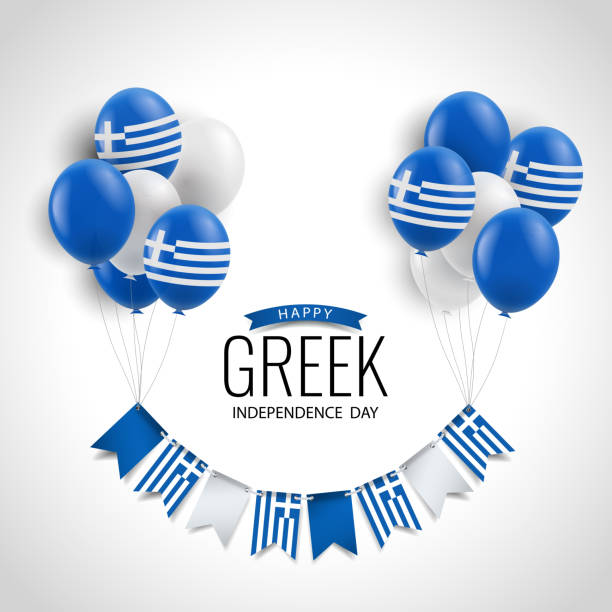 ilustrações, clipart, desenhos animados e ícones de greek independence day. - bandeira-grega