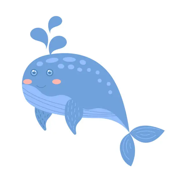 Vector illustration of Cute whale