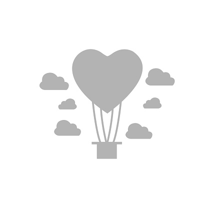 balloon icon, heart sky, vector illustration