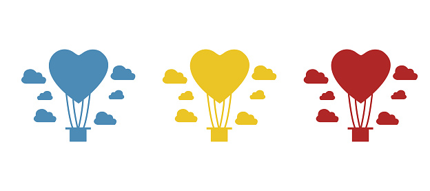 balloon icon, heart sky, vector illustration