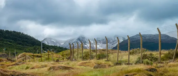 Photo of Feilds surrounding the city of Ushuaia, today a major resort town that started as a military and prison site. Tierra del Fuego, Patagonia, Argentina