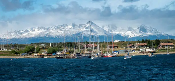 Photo of View towards the western side of the harbor of Ushuaia, Tierra del Fuego, Argentina