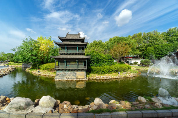 istock Yueyang Tower is located beside Dongting Lake 1974607917