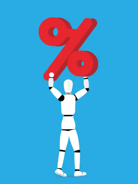 Vector illustration of AI bringing interest rate