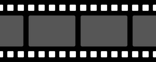 istock Film strip, filmstrip seamless pattern. Black repeating photo frame strips tape. 1974624688