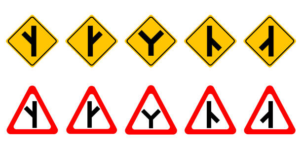 y 교차점 - road road intersection forked road letter y stock illustrations