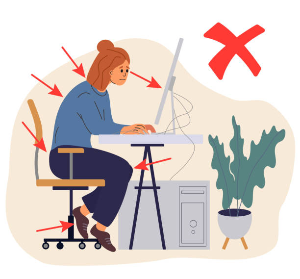Computer Poor Posture Icon 50+ Cervical Screen Stock Illustrations, Royalty-Free Vector Graphics ...