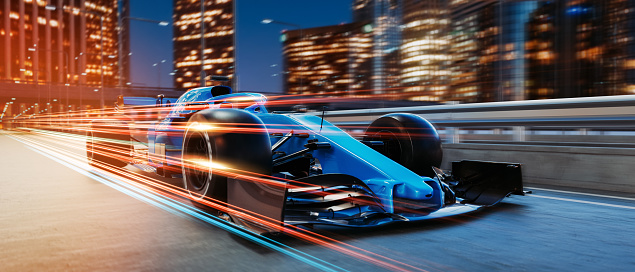 Light-sensitive racing cars in the capital.3d, rendering, illustration,